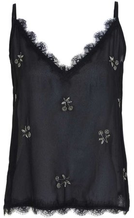 the kooples cherry and lace embroidered cami