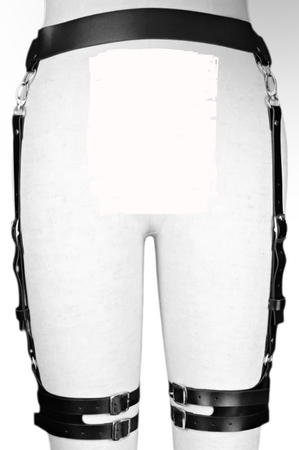 Black thigh harness belt