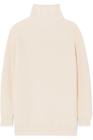 Max Mara | Ribbed and waffle-knit wool and cashmere-blend turtleneck sweater | NET-A-PORTER.COM