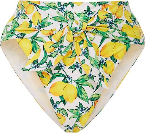 Riviera Lemon Printed High-Waisted Bottom Briefs