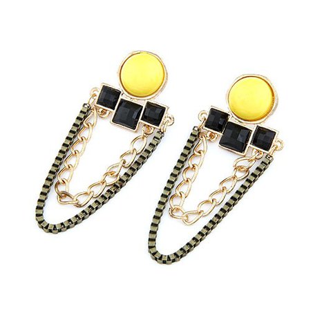 square black yellow earrings - Google Search