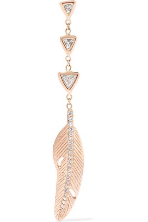 Jacquie Aiche | 14-karat rose gold diamond earring | NET-A-PORTER.COM