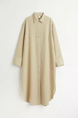 Jacquard-weave Shirt Dress - Beige - Ladies | H&M CA