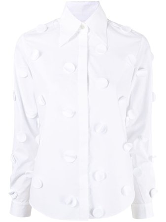 Shop SHUSHU/TONG polka-dot applique shirt with Express Delivery - FARFETCH