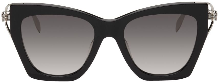 Alexander McQueen Black Skull Hinge Sunglasses