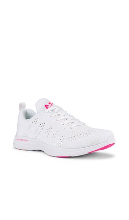 APL: Athletic Propulsion Labs Techloom Pro Sneaker in White & Fusion Pink | REVOLVE