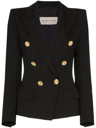 Black Alexandre Vauthier Double-Breasted Blazer Jacket | Farfetch.com