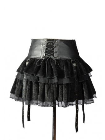 black-velvet-lace-up-gothic-short-skirt.jpg (450×597)