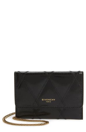 Givenchy Quilted Goatskin Leather Card Case on a Chain | Nordstrom