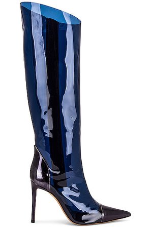 Alexandre Vauthier Metallic Boot in Blue | FWRD