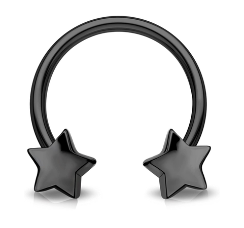 black star septum horseshoe jewlery