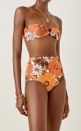 Marina Printed High-Rise Bikini Bottom By Faithfull The Brand | Moda Operandi