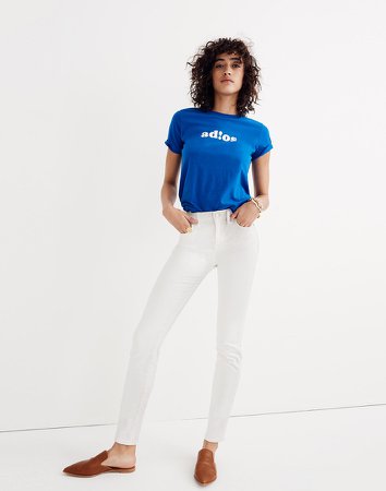 9" High-Rise Skinny Jeans in Pure White