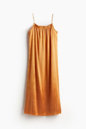 Satin Slip Dress - Orange - Ladies | H&M US