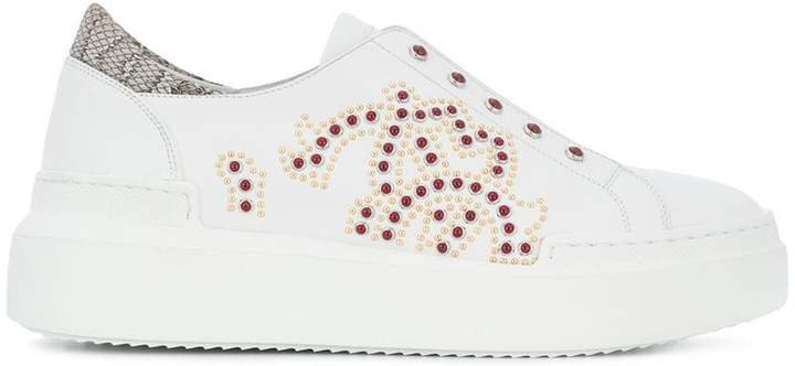 crystal embellished slip-on sneakers