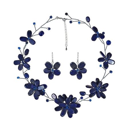 navy blue flowers jewelry - Google Search