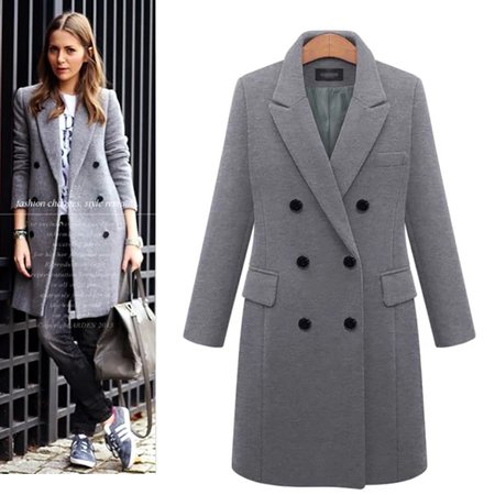 Fanco Autumn Winter Suit Blazer Women Formal Wool Coat Blends Jacket Work Office Lady Long Sleeve Plus Size 5XL|Blazers| - AliExpress