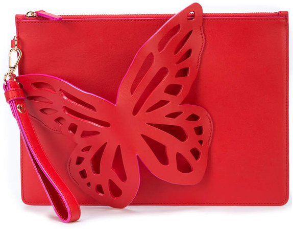 butterfly applique clutch bag