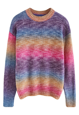 chicwish rainbow ombre sweater