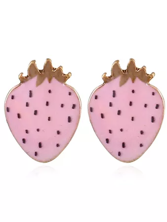 2018 Cute Strawberry Tiny Stud Earrings PINK In Earrings Online Store. Best Cute Sunglasses For Sale | DressLily.com
