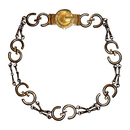 Gucci 1970s Vintage Signature Gold Necklace
