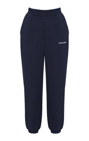 Clothing : Trousers : 'Cloud' Navy Brushback Jogging Trousers