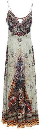 Knotted Printed Silk Crepe De Chine Maxi Dress