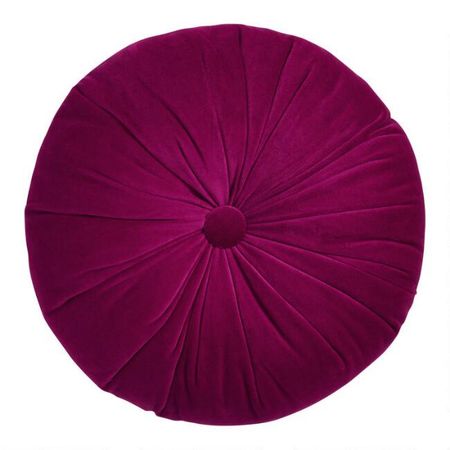 Round Tufted Velvet Throw Pillow | World Market