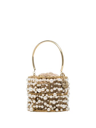 Rosantica Rea pearl-embellished bucket bag $1,056 - Shop AW19 Online - Fast Delivery, Price