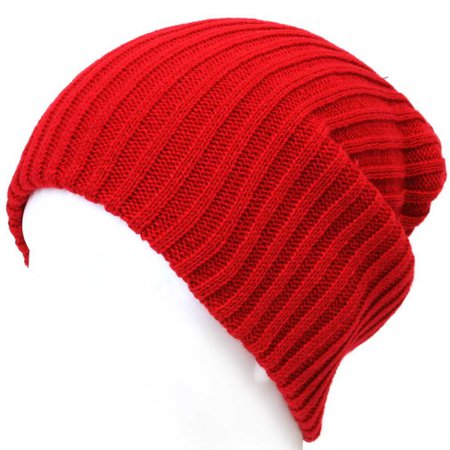 red knit hat