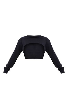 Shape Black Extreme Cropped Sweater. Shape | PrettyLittleThing