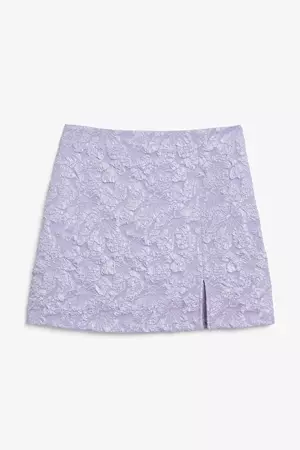 Short purple textured skirt - Light purple - Monki GB