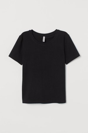 Cotton Jersey Top - Black