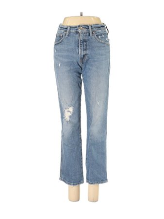 Lucky Brand Solid Blue Jeans Size 2 - 74% off | thredUP