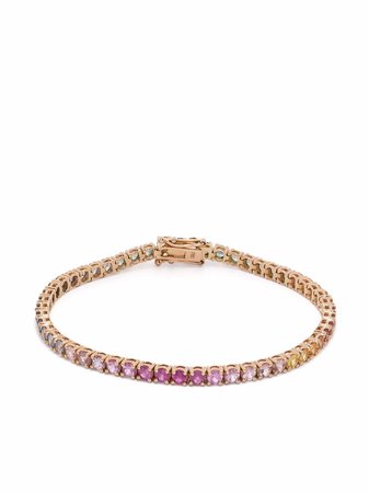Anil Arjandas 18kt Rose Gold Dreamy Rainbow Riviere Sapphire Bracelet - Farfetch