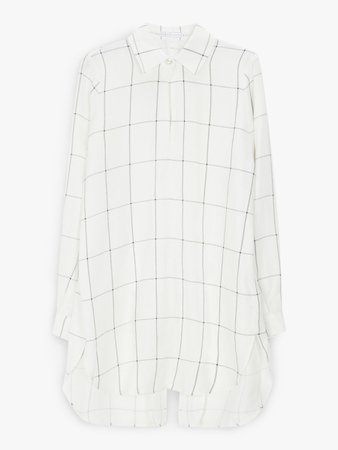 Mother of Pearl Oversized Check Shirt, White at John Lewis & Partners