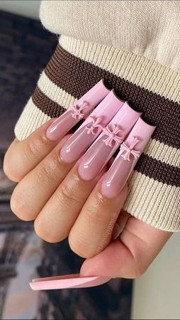 pink chrome hearts acrylic nails
