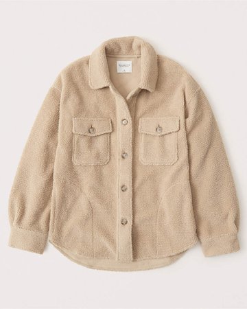 Women's Sherpa Button-Up Shirt | Women's Coats & Jackets | Abercrombie.com