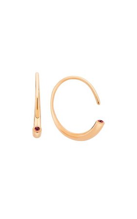Rock Reversible Tourmaline 18k Rose Gold Hoop Earrings By Yael Sonia | Moda Operandi