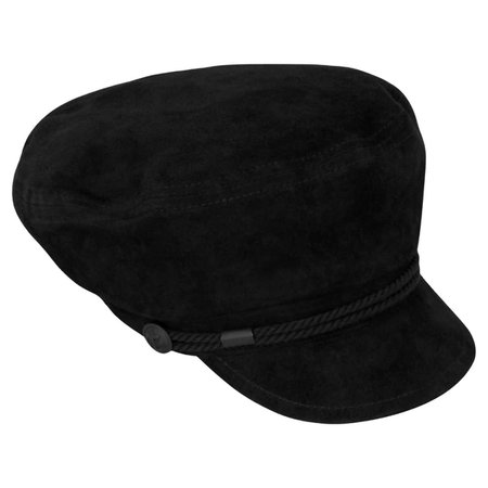 Saint Laurent Black Suede Sailor Cap Hat Size Medium For Sale at 1stDibs