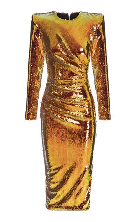 Kelsey Sequin-Embellished Ruched Midi Dress by Alex Perry | Moda Operandi