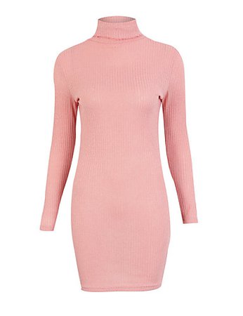 Women's Daily Going out Basic Street chic Sheath Dress - Solid Colored Turtleneck Fall Black Pink Gray M L XL 6993379 2019 – $20.99