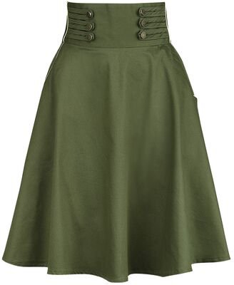 Martha 40s Flared Skirt | Voodoo Vixen Medium-length skirt | EMP