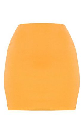 Orange Crepe Bodycon Skirt | Skirts | PrettyLittleThing USA