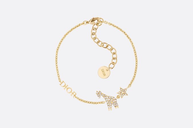 White Crystal Diorable Giraffe Gold Finish Bracelet - Fashion Jewelry - Women's Fashion | DIOR