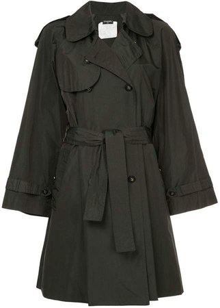 Pre-Owned belted midi trench coat