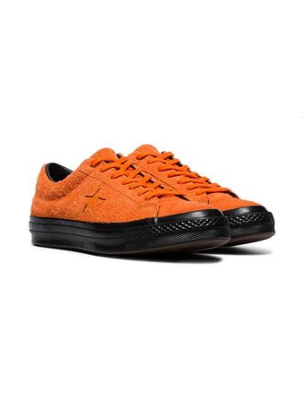 Converse orange one star suede sneakers