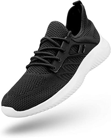 Amazon.com | Footfox Womens Slip on Sneakers Ultra Lightweight Breathable Fashion Sports Gym Jogging Athletic Walking Shoes, C-Black 8.5 | Walking