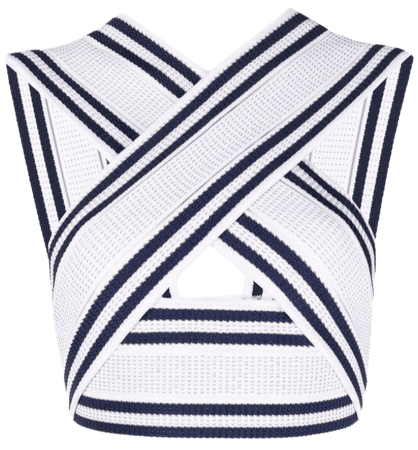 Balmain Cross-Over Knitted Crop Top