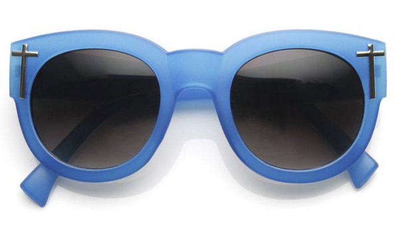 blue rim sunglasses